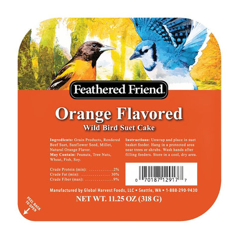 Audubon Park 13768 Sunflower Seed Orange Flavored Suet, 11.25 oz, Box, Pack of 12