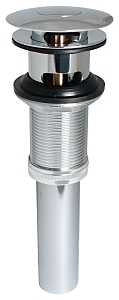 Stylewise K820-75 Pushbutton Sink Drain, 1-1/4 in Connection, Brass, Chrome