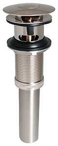 Stylewise K820-75BN Pushbutton Sink Drain, 1-1/4 in Connection, Brass, Brushed Nickel