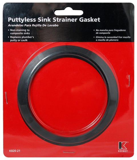 Plumb Pak K820-21 Putty Less Sink Strainer Gasket, Stainless Steel