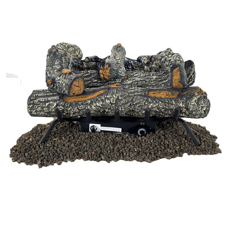 Comfort Glow Vent-Free 18" Gas Log Set, Dual Fuel, Electronic Ignition, Thermostat, 30000 BTU