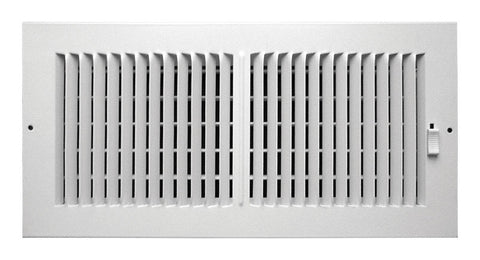 Tru Aire 6 in. H x 14 in. W White Steel 2-Way Supply Wall/Ceiling Register