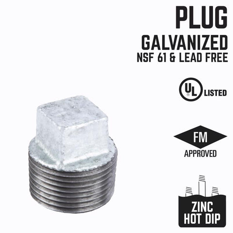 STZ Industries 3 in. MIP each Galvanized Malleable Iron Plug