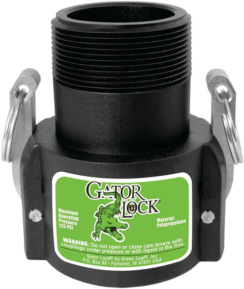 Green Leaf B Series 150B/GLP150BNL Cam Lever Coupling, 1-1/2 in, Female x MNPT, Glass Filled Polypropylene