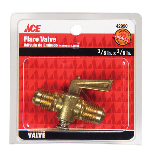 Ace 3/8 in. Dia. x 3/8 in. Dia. Brass Flair Valve