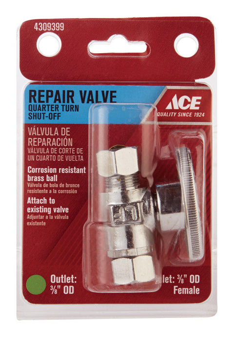 Ace 3/8 in. Dia. x 3/8 in. Dia. Brass Repair Valve