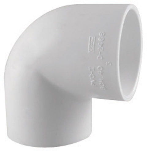 Charlotte Pipe 1/2 in. Dia. x 1/2 in. Dia. Schedule 40 Slip To Slip 90 deg. PVC Elbow