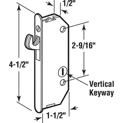 Prime-Line E 2171 Sliding Door Lock, Steel, Zinc