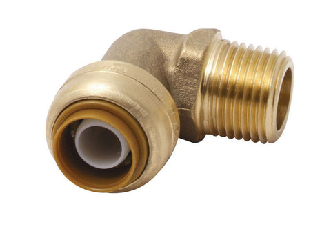 Sharkbite 1/2 in. Dia. x 1/2 in. Dia. Push To MPT 90 deg. Brass Elbow