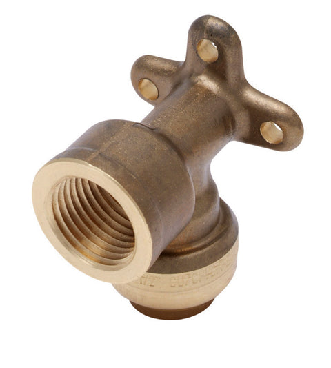 Sharkbite 1/2 in. Dia. x 1/2 in. Dia. Push To FPT 90 deg. Brass Drop Ear Elbow