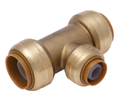 Sharkbite 3/4 in. Dia. x 3/4 in. Dia. x 1/2 in. Dia. Push To Push To Push Brass Reducing Tee