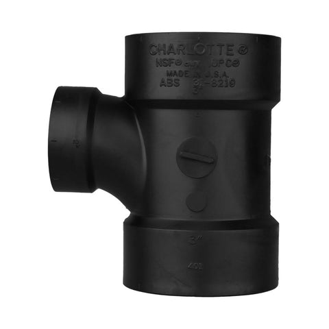 Charlotte Pipe 3 in. Hub X 2 in. D Hub ABS Sanitary Tee