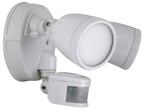 PowerZone CL-SLAM25ACW-2H Motion Activated Security Light, 120 V, 25 W, 2-Lamp, LED Lamp, Daylight Light, 2500 Lumens