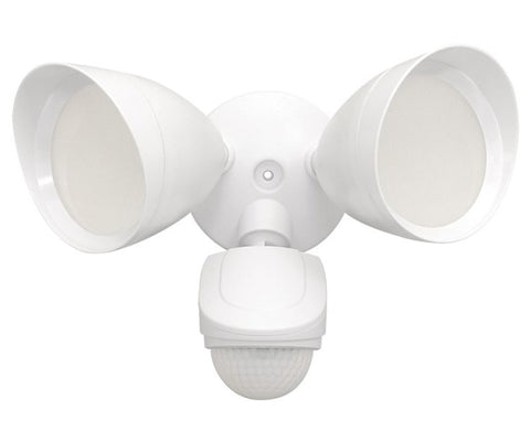 PowerZone O-G1200M-PW Security Light, 110/240 V, 15 W, 2-Lamp, LED Lamp, Daylight Light, 1200 Lumens