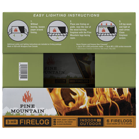 Pine Mountain Fire Log 3 hr 6 pk
