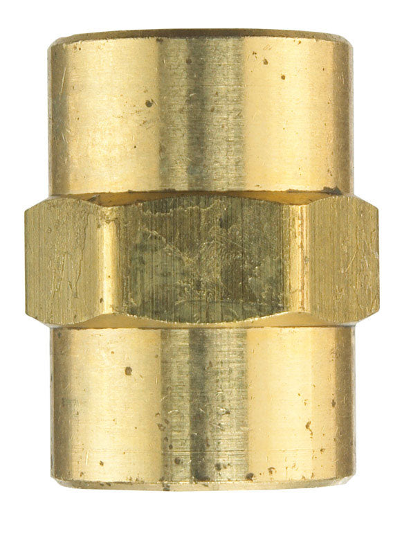 JMF 1/2 in. Dia. x 1/2 in. Dia. FPT To FPT Yellow Brass Coupling ...
