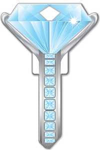 Lucky Line Key Shapes Series B102K Key Blank, Brass, Enamel, For: Kwikset Locks, Pack of 5