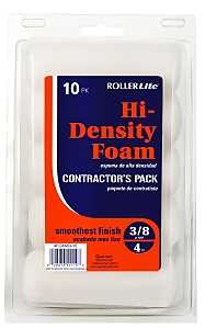 RollerLite Hi-Density Foam 4FOAMQ-10 Mini Roller Cover, 4 in L, Foam Cover, White