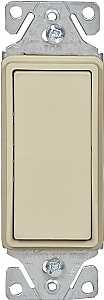 Eaton Wiring Devices 7500 C7501V-SP Rocker Switch, 15 A, 120/277 V, SPST, Lead Wire Terminal, Ivory