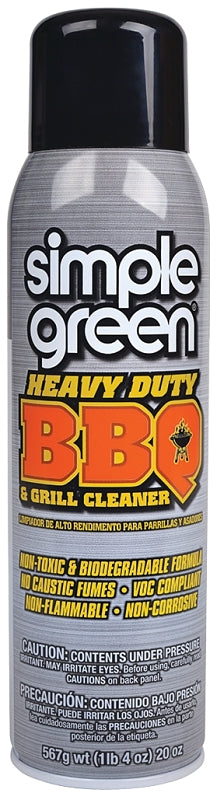 Simple Green 0310001260014 BBQ and Grill Cleaner, White, 20 oz Aerosol Can, Pack of 12