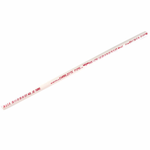 Charlotte Pipe Schedule 40 PVC Solid Pipe 1/2 in. D X 2 ft. L Plain End 600 psi
