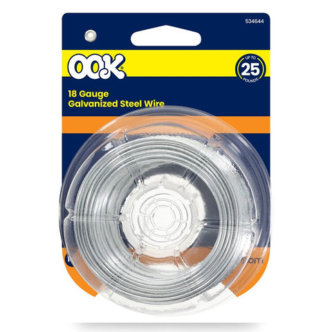 Hillman 50131 Utility Wire, 110 ft L, 18 ga Gauge, Steel, Galvanized