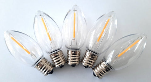 Santas Forest 26988 LED Filament Retro Replacement Bulb, Transparent, C9, Clear