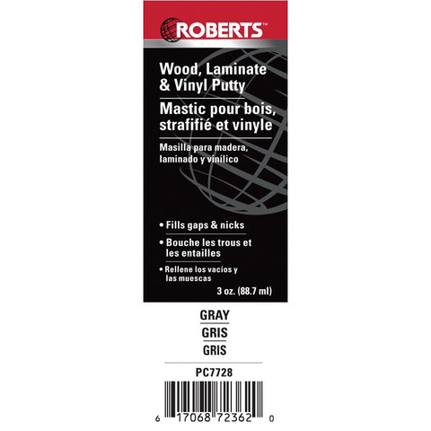 Roberts PC7728 Putty, Paste, Acrylic, Gray, 3 oz Tube