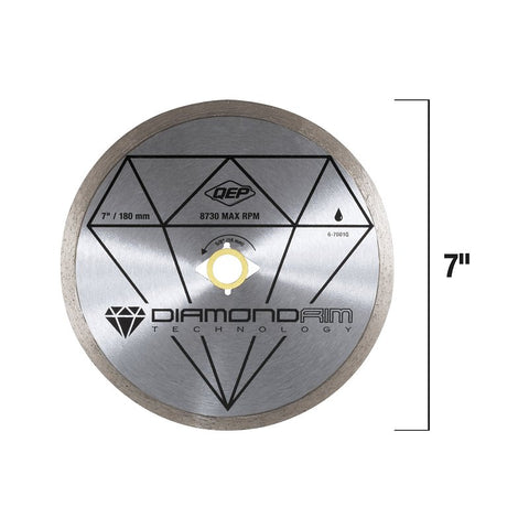 QEP Black Series 6-7001Q Saw Blade, 7 in Dia, 5/8 in Arbor, Continuous Rim