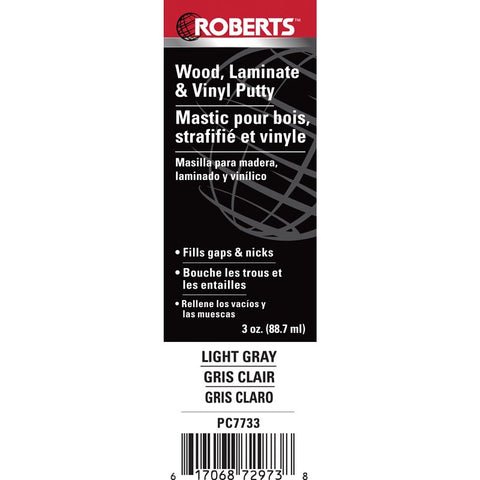 Roberts PC7733 Putty, Paste, Acrylic, Light Gray, 3 oz Tube