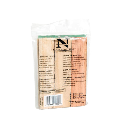 Nelson PSH6/9-72/56 Shim, 6 in L, 1-1/2 in W, Pine Wood, Natural, Pack of 12