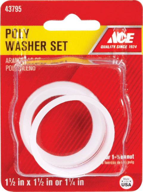 Ace 1-1/4 in. Dia. Plastic Poly Washer 2