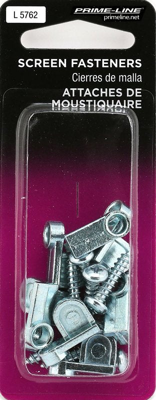 Prime-Line 928-5677 Window Screen Clip, Clear Zinc, Pack of 6