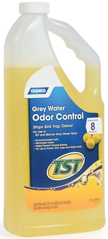 Camco USA 40252 Water Odor Control, Clear/Light Straw, 32 oz Bottle, Liquid, Lemon