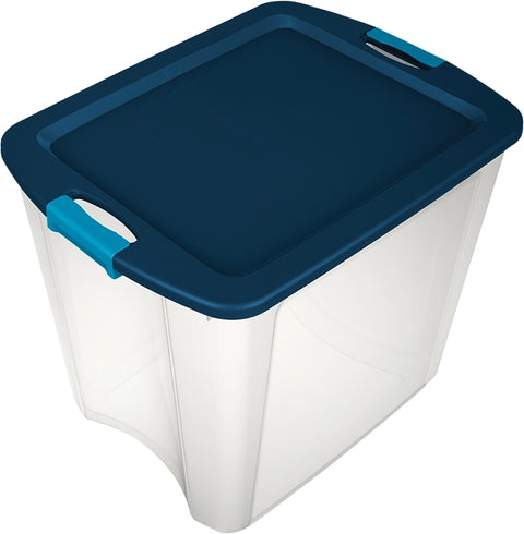 Sterilite 14489604 Carry Tote, Plastic, Clear, 23-5/8 in L, 18-5/8 in W, 20-1/8 in H, Pack of 4