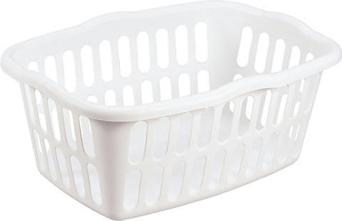 Sterilite 12458012 Laundry Basket, 1.5 bu, Plastic, White, 1 -Compartment, 24 in L x 17-3/8 in W x 10-3/8 in H Outside