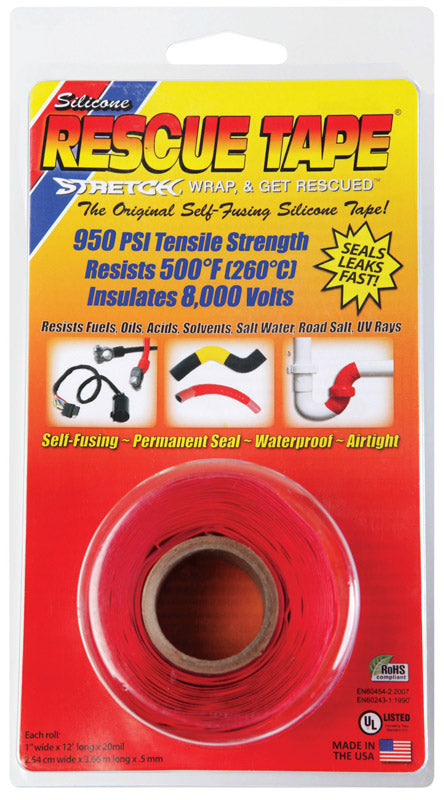 Rescue Tape 1 in. W x 12 ft. L Silicone Tape Red