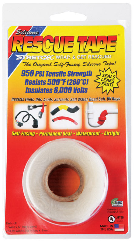 Rescue Tape 1 in. W x 12 ft. L Silicone Tape Clear