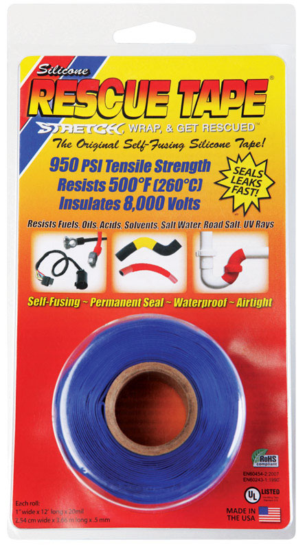 Rescue Tape 1 in. W x 12 ft. L Silicone Tape Blue