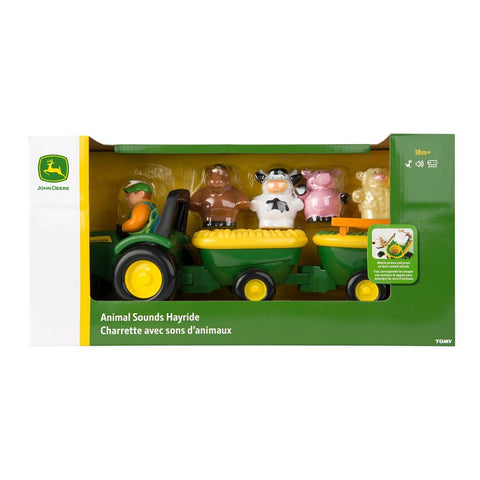 John Deere Toys 34908 Animal Sound Hay Ride, 18 months and Up, Plastic, Internal Light/Music: Internal Light, Music