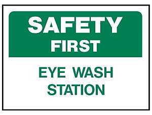 Hy-Ko 573 Safety Sign, Rectangular, EYE WASH STATION, Green Legend, White Background, Polyethylene, Pack of 5