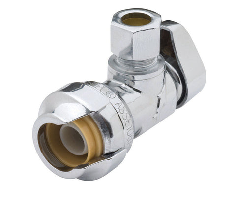SharkBite 1/2 in. x 3/8 in. Angle Stop Chrome Plated