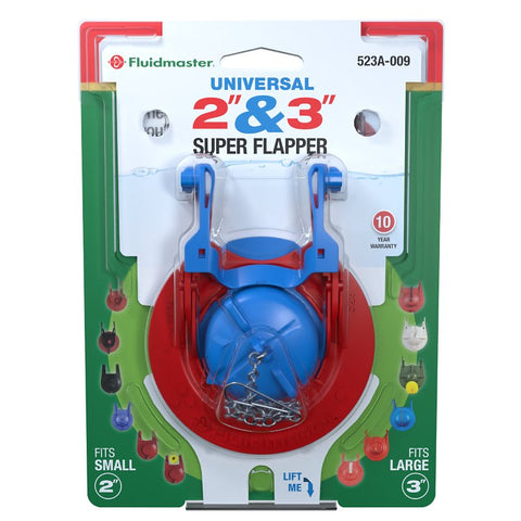 Fluidmaster 523A-009-T4 Adjustable Flapper, Plastic/Rubber, Multi-Color, For: 2 in and 3 in Flush Valves