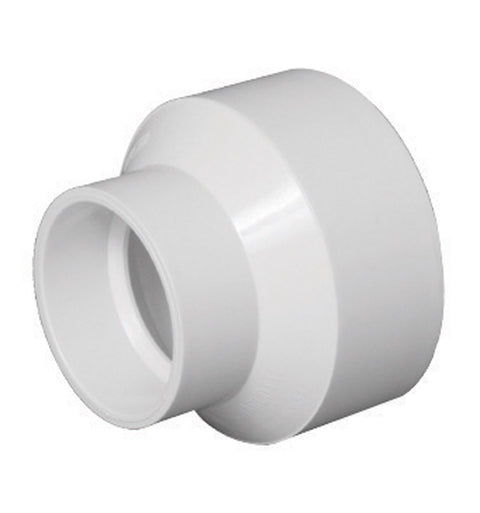 Charlotte Pipe 3 in. Dia. x 4 in. Dia. Hub To Hub Schedule 40 PVC Reducing Coupling