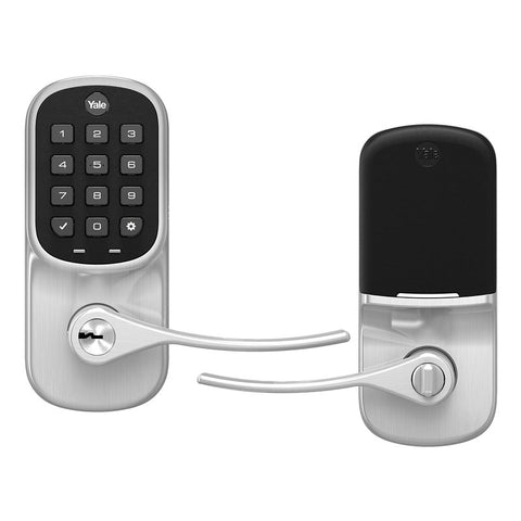 Yale YRL216-NR-619 Door Lock, Satin Nickel, Residential, Grade 2 Grade, Metal, Lever Handle, Yes, Universal Hand
