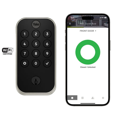 Yale Assure Lock 2 Series YRD410-WF1-619 Keypad with Wi-Fi, Grade 2 Grade, Zinc, Satin Nickel, KW15 Keyway
