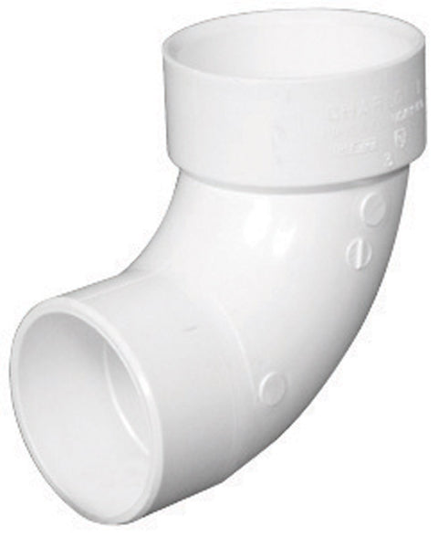 Charlotte Pipe Schedule 40 Hub To Spigot 4 in. Dia. x 4 in. Dia. 90 deg. PVC Street Elbow