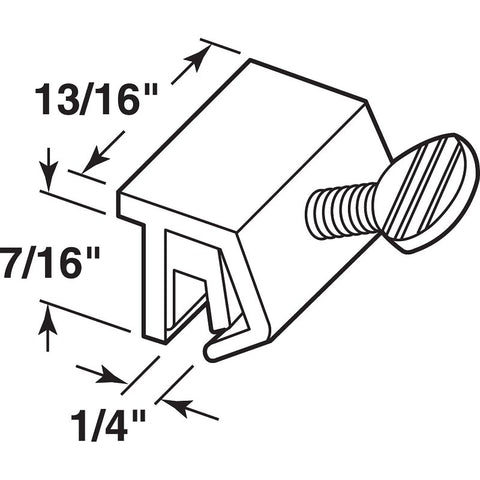 Prime-Line U 10551 Sliding Window Lock, 7/16 in L x 1/4 in W Backplate, Aluminum, Mill