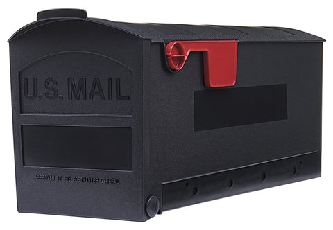 Gibraltar Mailboxes Patriot Series GMB505B01 Rural Mailbox, 1000 cu-in Capacity, Plastic, 8.4 in W, 20-1/2 in D, Black