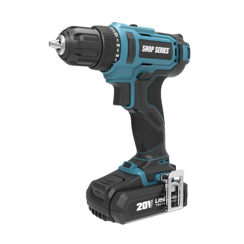 ShopSeries SS2388K Drill/Driver with Project Kit, Battery Included, 20 V, 2 Ah, 3/8 in Chuck